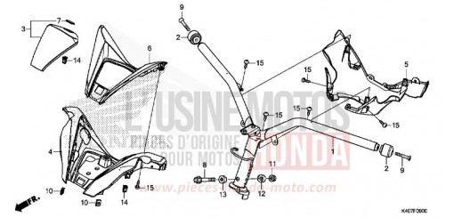 MANETTE DE DIRECTION/REVETEMENT DE GUIDON (NSS125DF/ADF/ADH) NSS125ADF de 2016